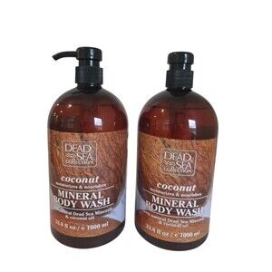 Dead Sea Collection 33.8 Oz Coconut Oil Moisture Mineral Body Wash ~2pk